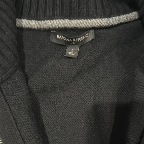 Banana Republic Zip Up Men's Black Sweater - Picture 2 of 3